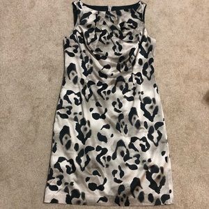 Ann Taylor black and silver animal print dress